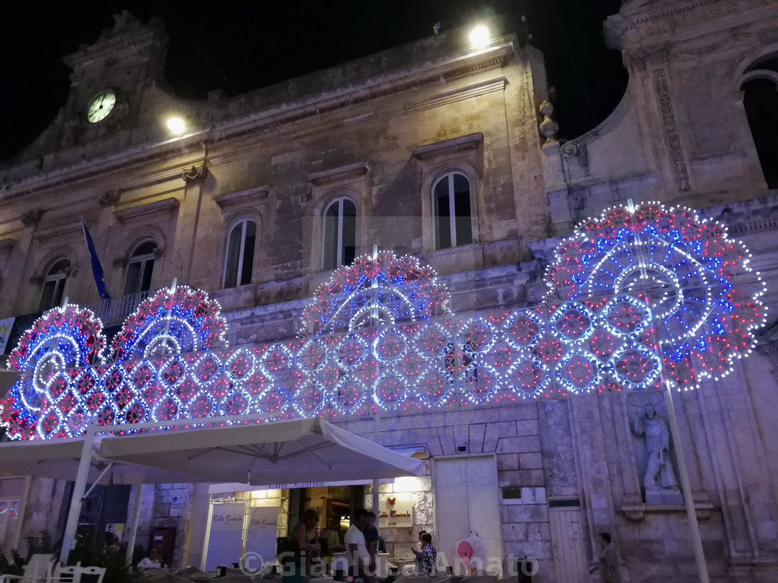 "Ostuni - Luminarie in Piazza della Libertà" stock image