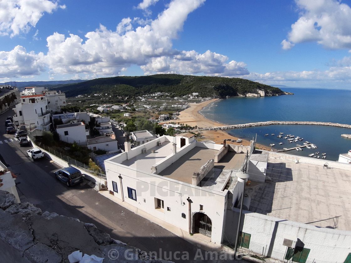 "Peschici - Panorama dal centro storico" stock image