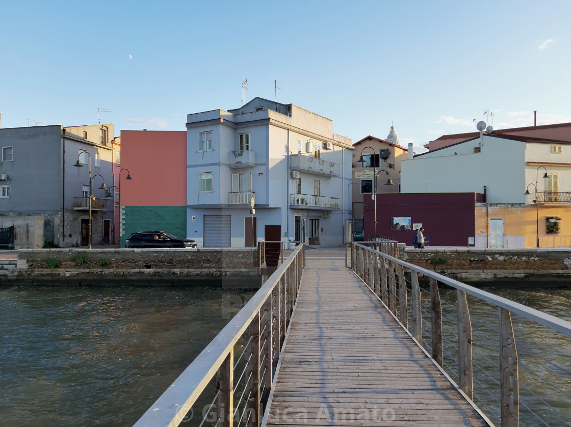 "Lesina - Scorcio del borgo dal pontile" stock image