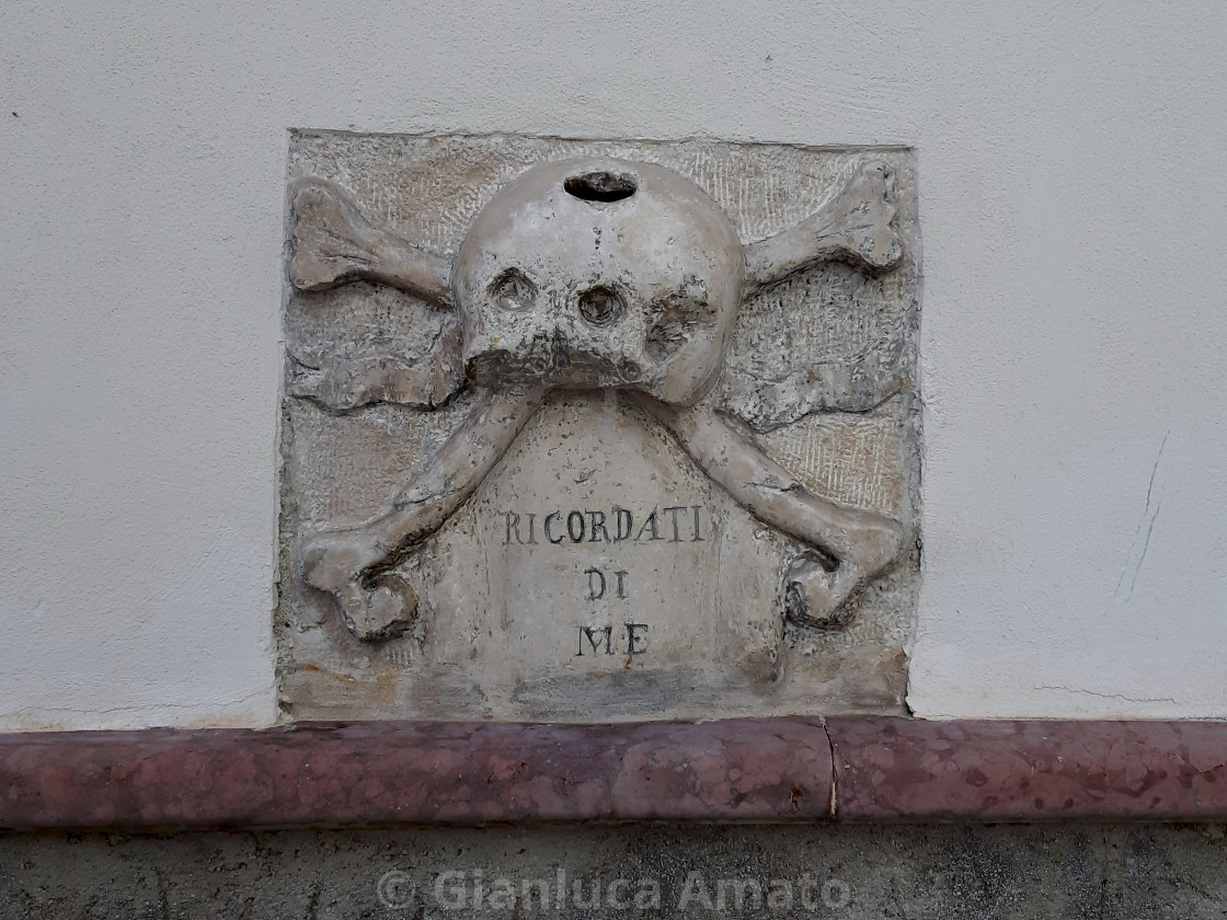 "Rodi Garganico - Lapide sulla Chiesa del Crocifisso" stock image