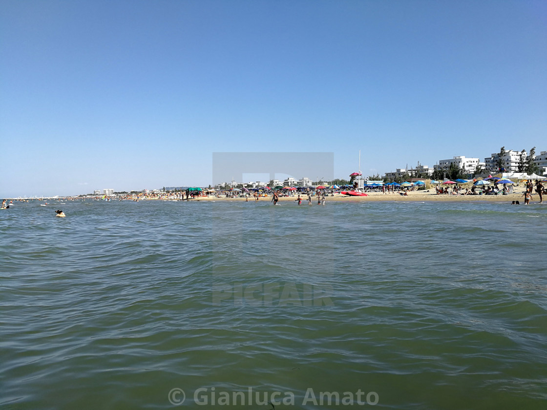 "San Salvo Marina - Panorama della spiaggia dal mare" stock image