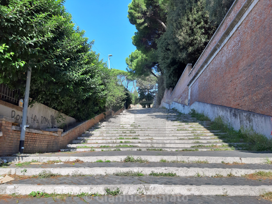 "Roma - Rampa del Viale Vaticano dal basso" stock image