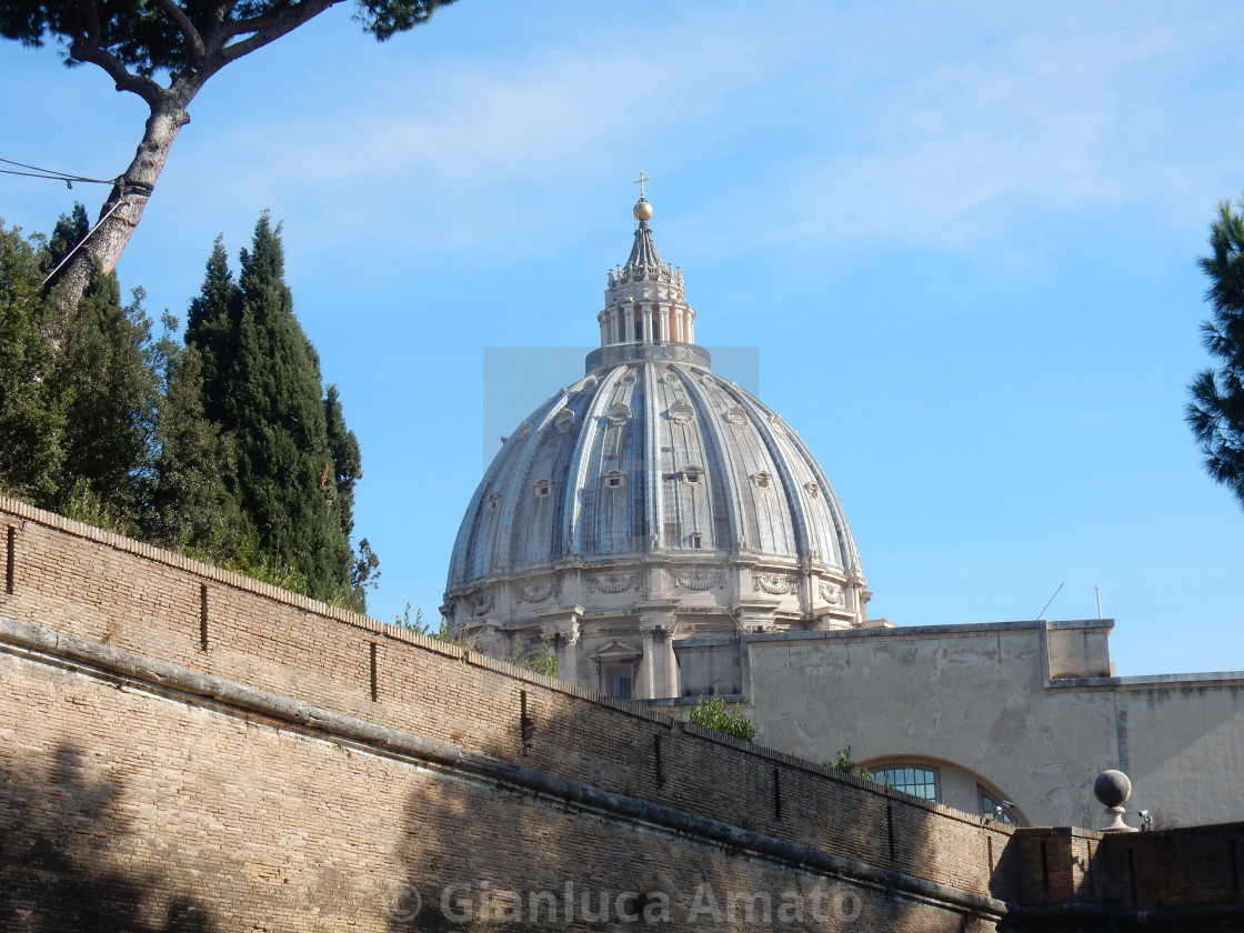 "Vaticano - Cupola di San Pietro da Viale Vaticano" stock image