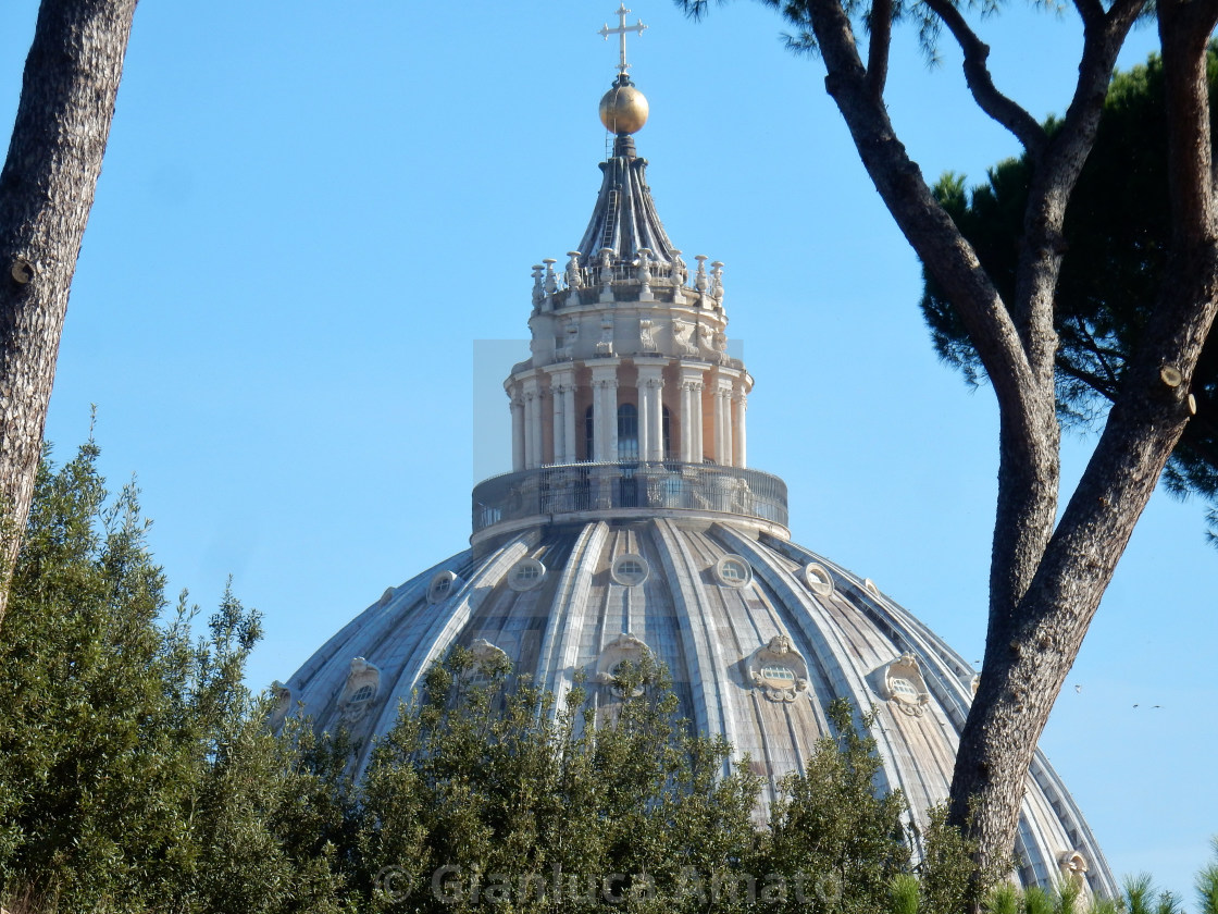 "Vaticano - Particolare del cupolone da Viale Vaticano" stock image