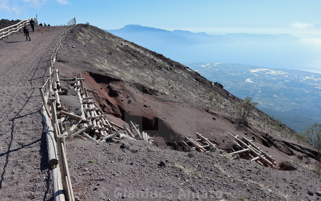 "Vesuvio – Palificata per consolidare il versante in frana" stock image