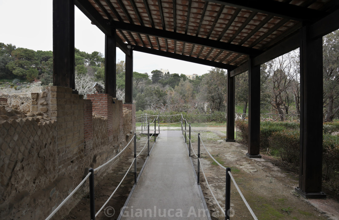 "Napoli - Passerella coperta del Parco Archeologico di Pausilypon" stock image