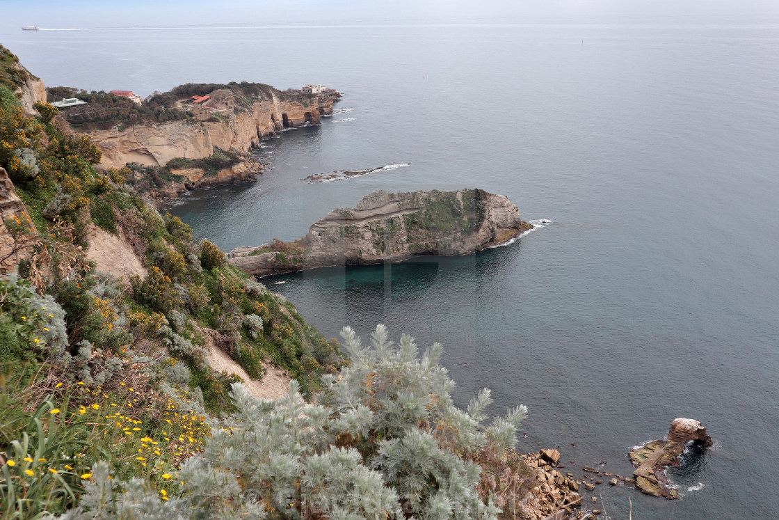 "Napoli - Scogli nella Baia di Trentaremi" stock image