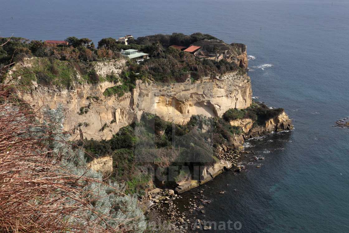 "Napoli - Scogliera di Baia Trentaremi" stock image