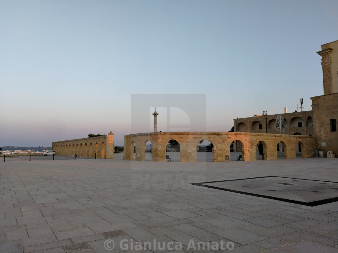 "Piazzale del Santuario di Santa Maria di Leuca all'alba" stock image