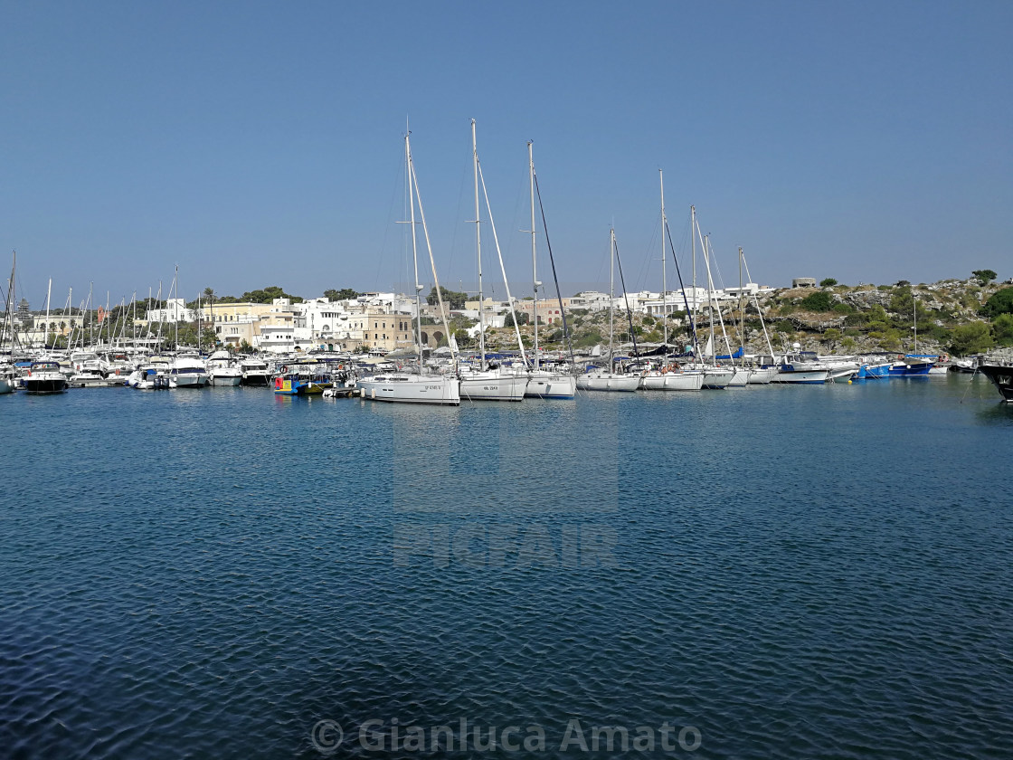 "Santa Maria di Leuca - Barche a vela ormeggiate al porto" stock image