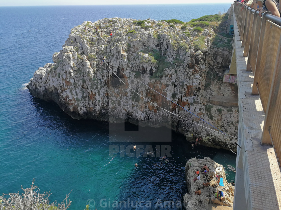 "Santa Maria di Leuca - Canale del Ciolo dal viadotto" stock image