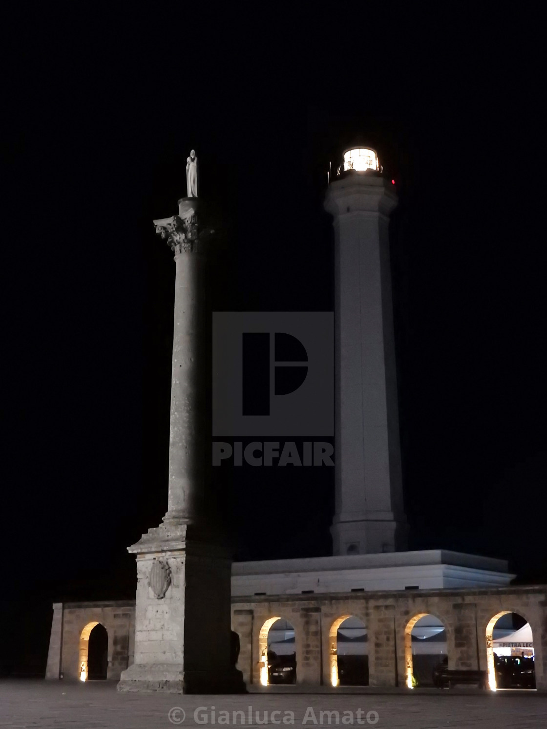 "Santa Maria di Leuca - Faro di notte" stock image