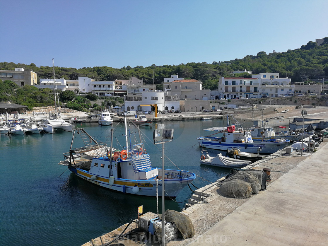 "Santa Maria di Leuca - Pescherecci dalla torre del porto" stock image