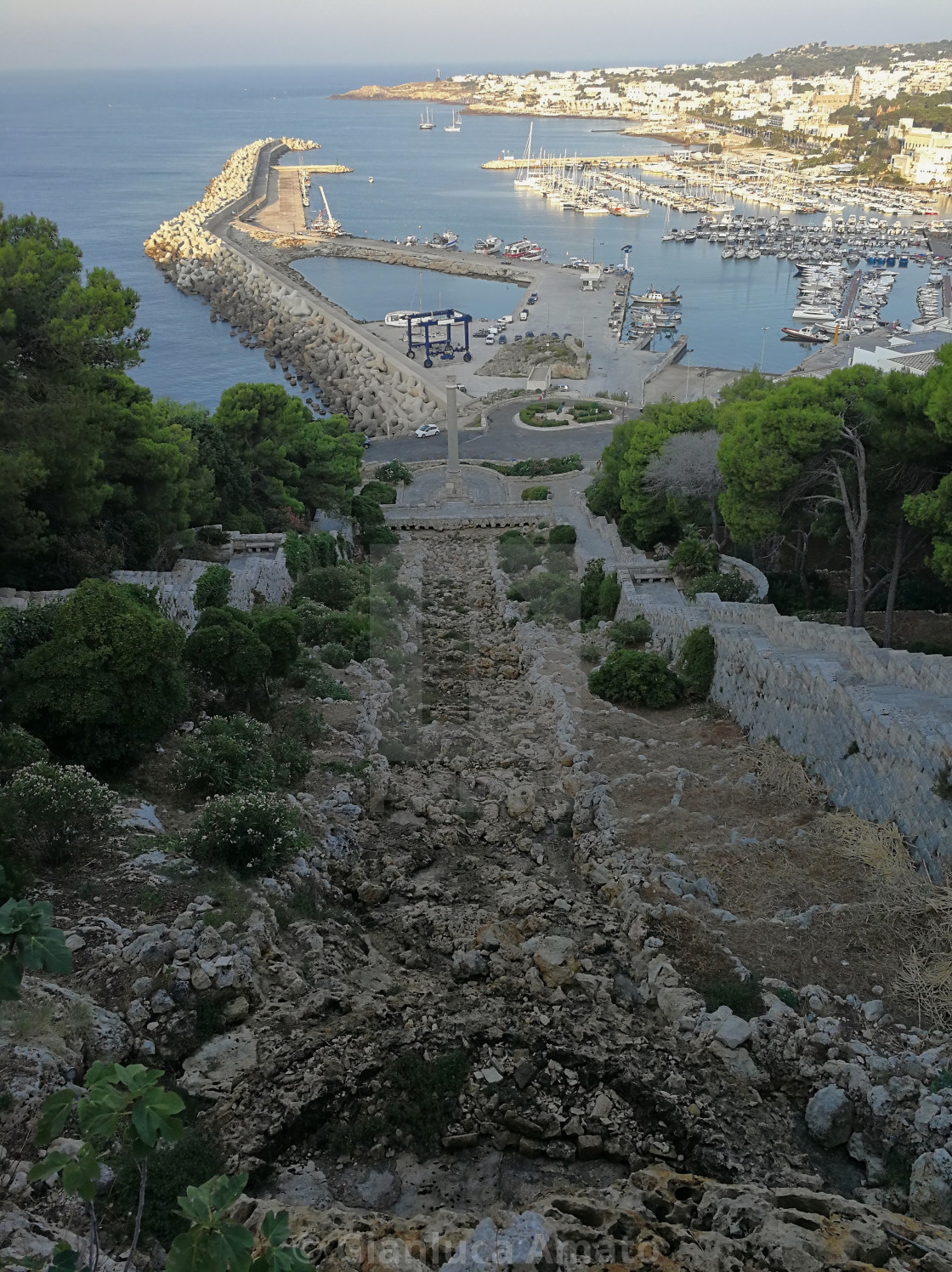 "Santa Maria di Leuca - Porto all'alba dalla fontana monumentale" stock image