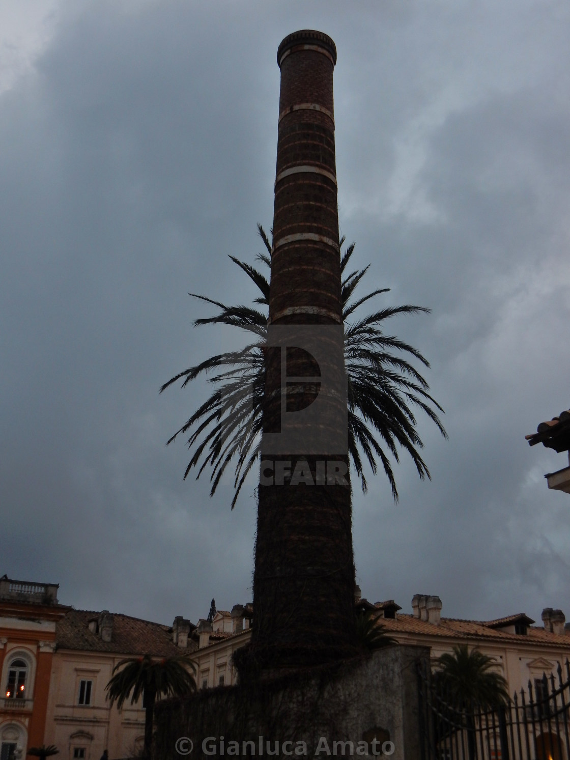 "Caserta - Ciminiera con palma del Belvedere di San Leucio" stock image