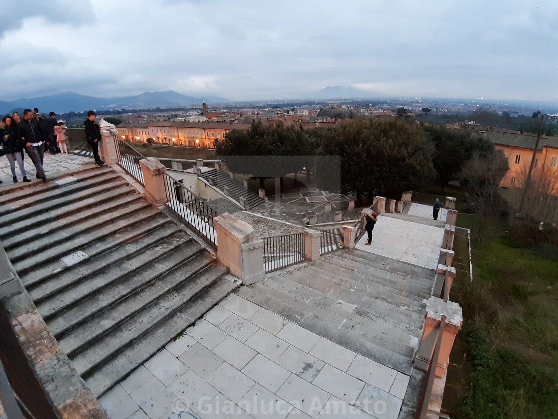 "San Leucio - Scorcio della scala monumentale del Belvedere al tramonto" stock image