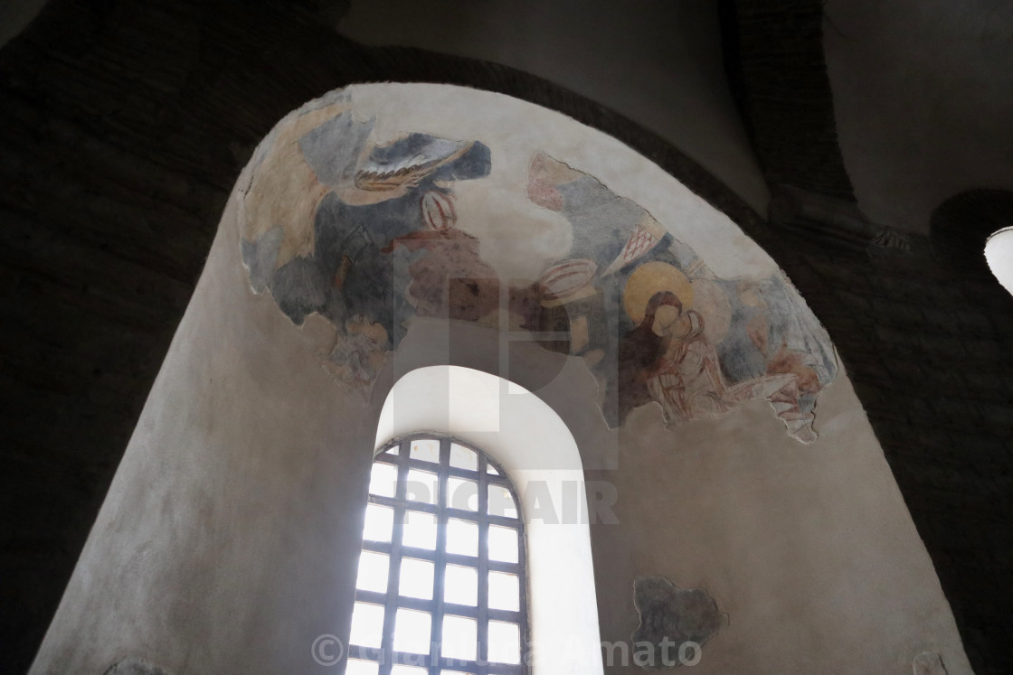 "Benevento - Affreschi nell'abise di Santa Sofia" stock image