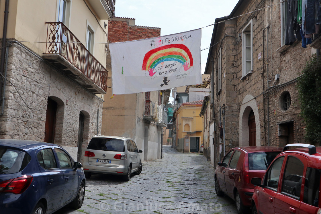 "Benevento - Lenzuolo di speranza in via Annunziata" stock image