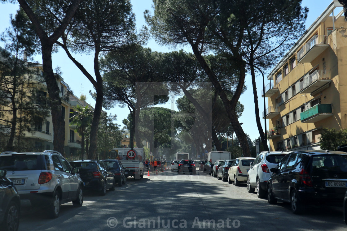 "Benevento - Viale Atlantici durante la quarantena" stock image