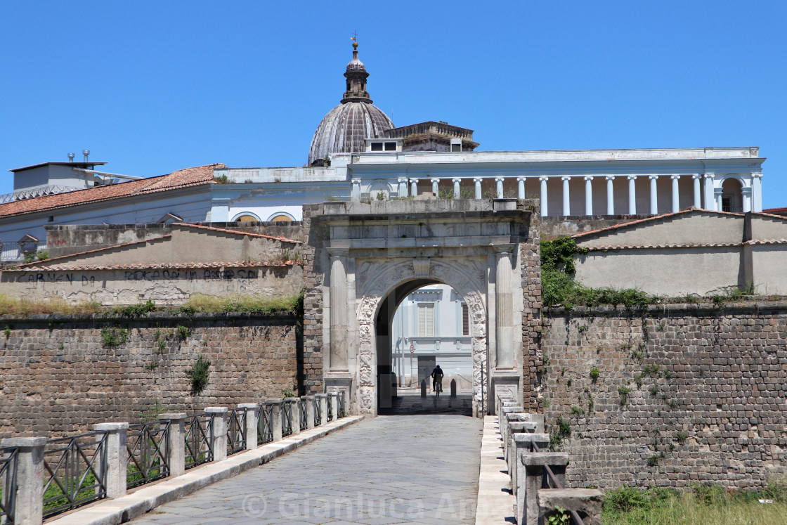 "Capua - Scorcio dal ponte sul fossato" stock image