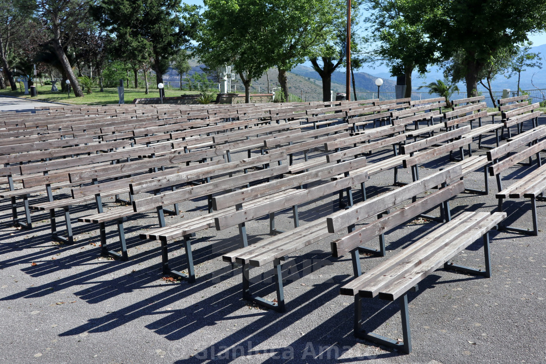 "Maddaloni - Panche del Santuario di San Michele" stock image