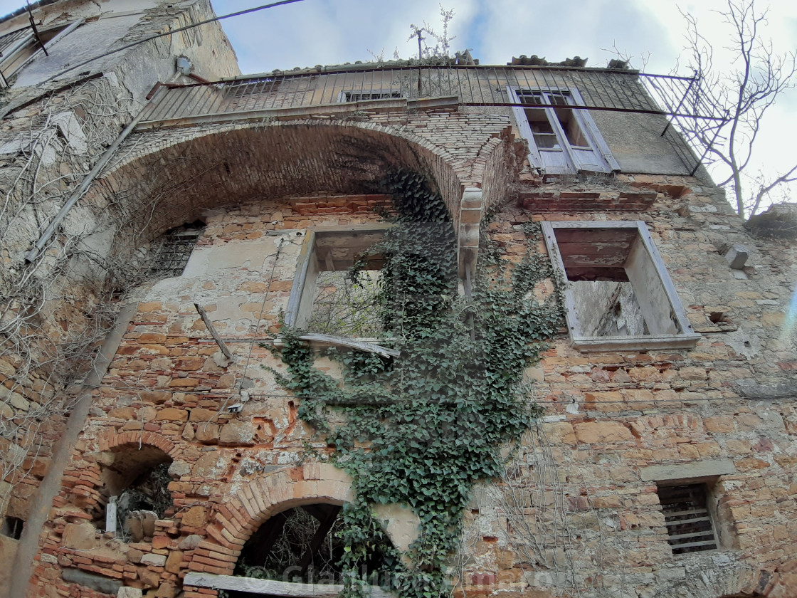 "Paduli - Palazzo pericolante del borgo fantasma" stock image