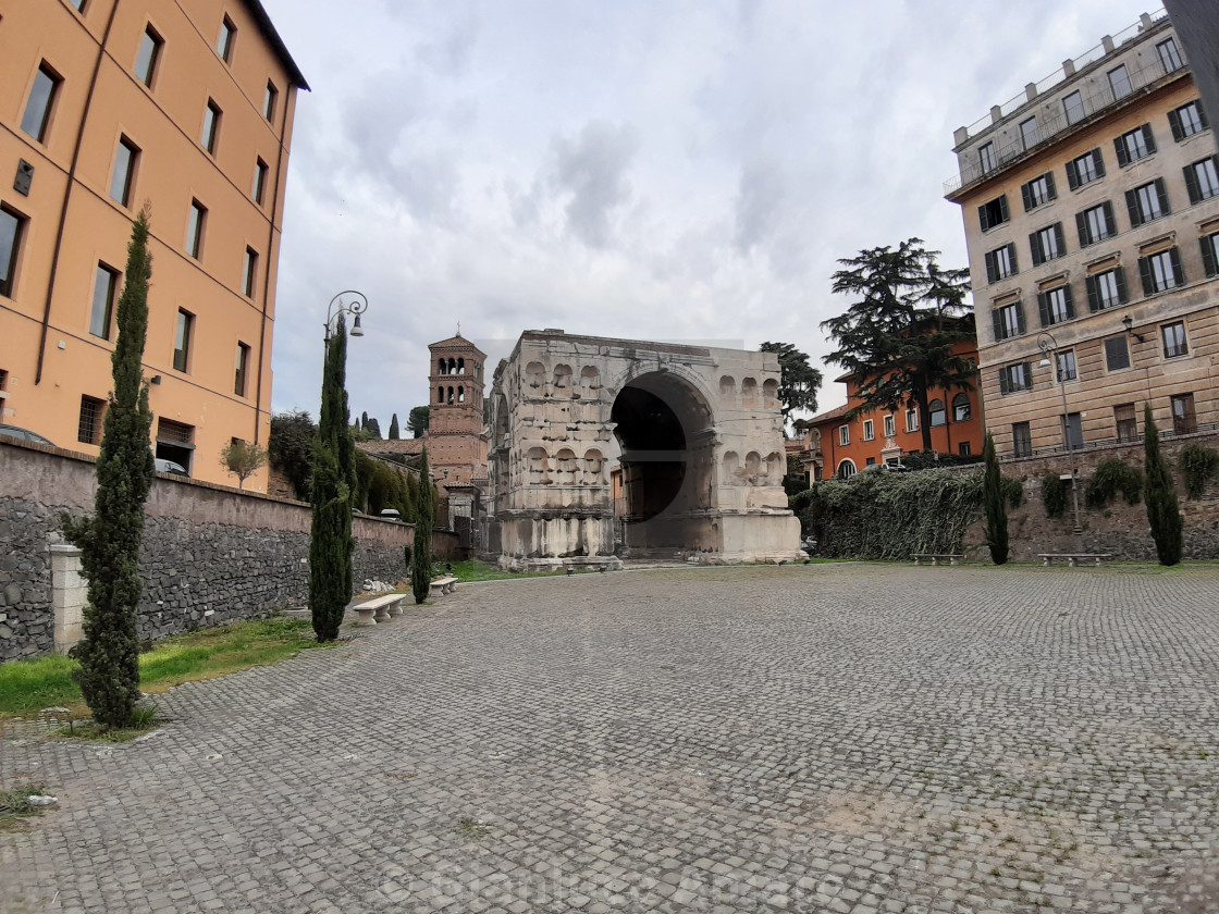 "Roma - Arco di Giano da via San Giovanni Decollato" stock image