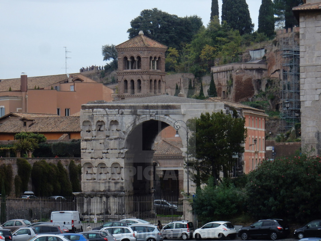 "Roma - Arco di Giano dal Foro Boario" stock image