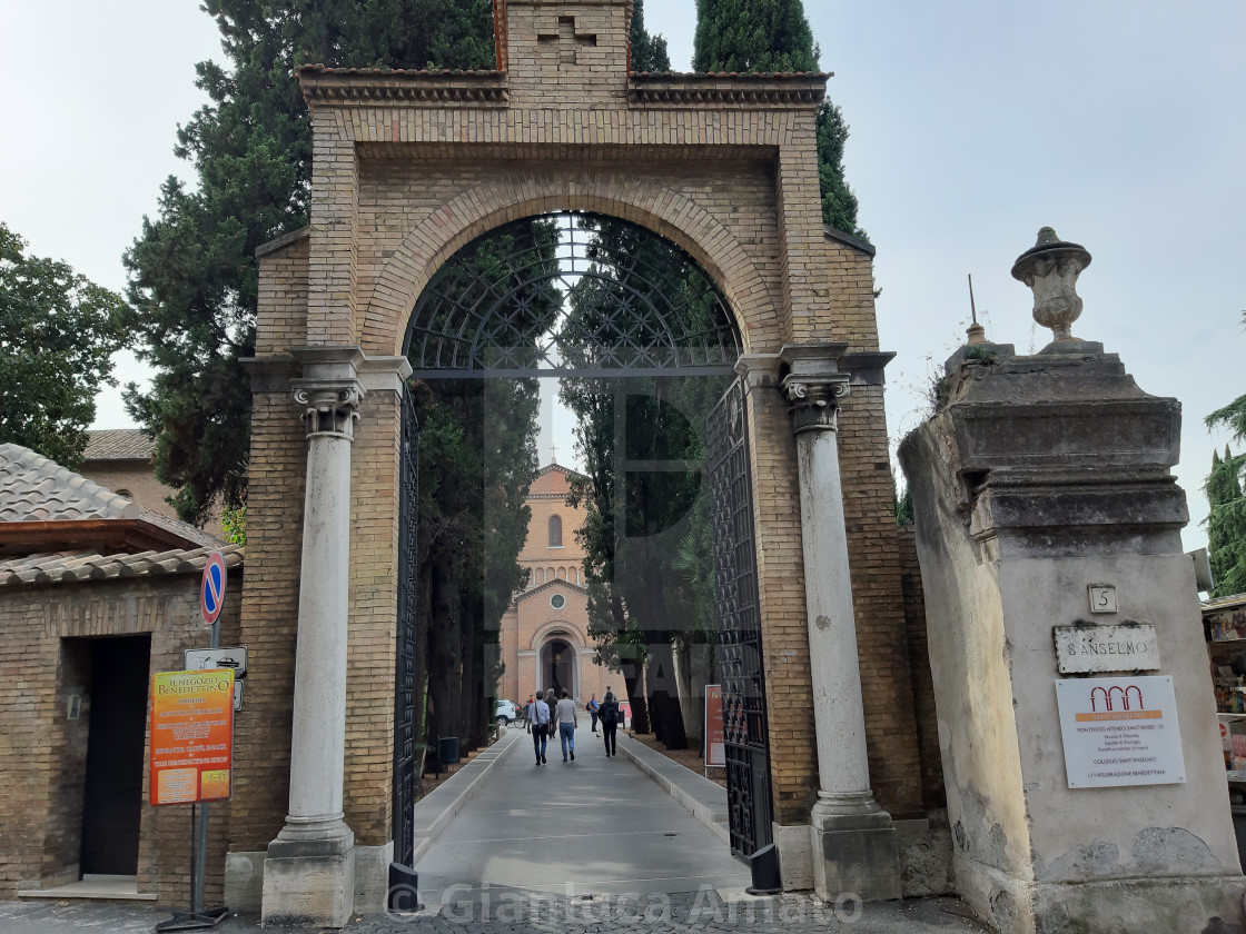 "Roma - Entrata del Collegio di Sant'Anselmo" stock image