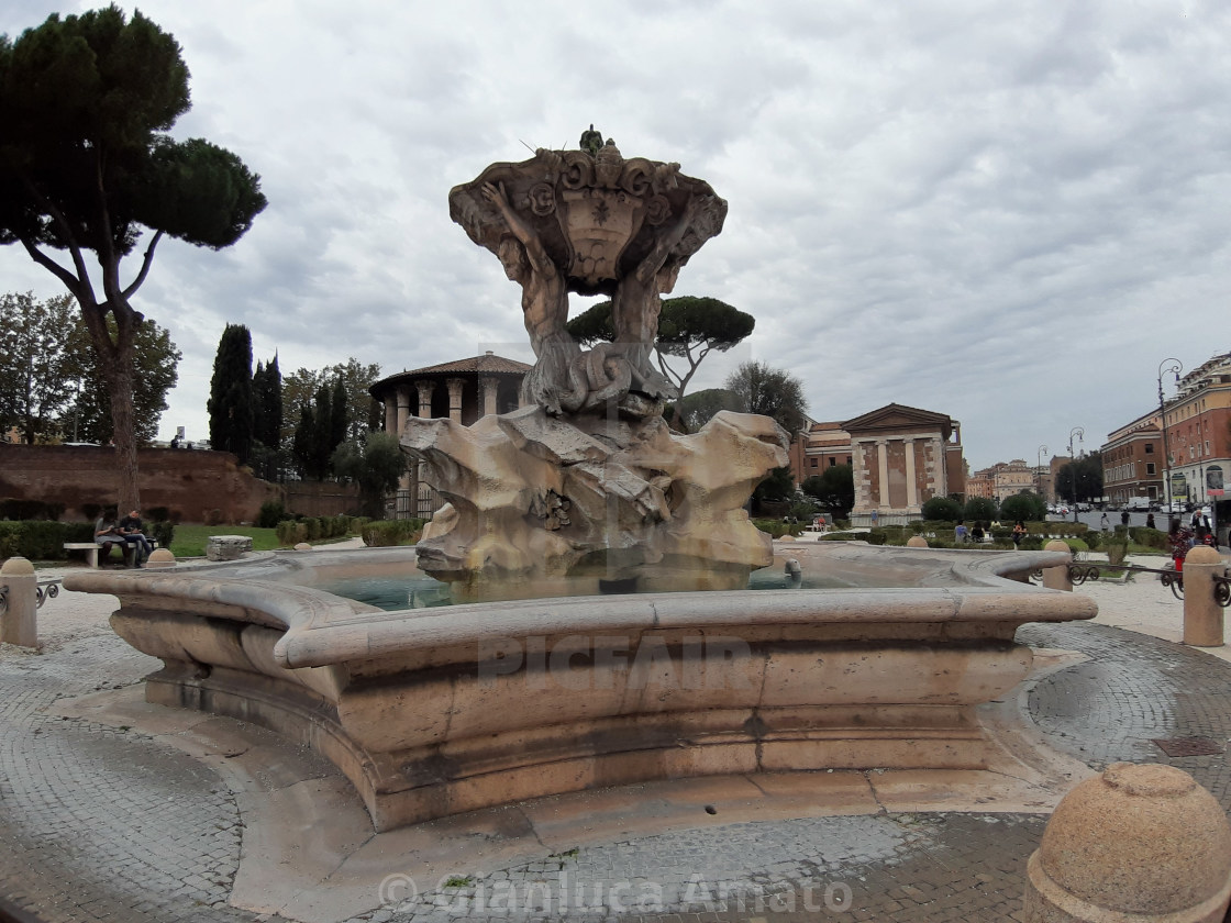 "Roma - Fontana dei Tritoni in Piazza al Foro Boario" stock image