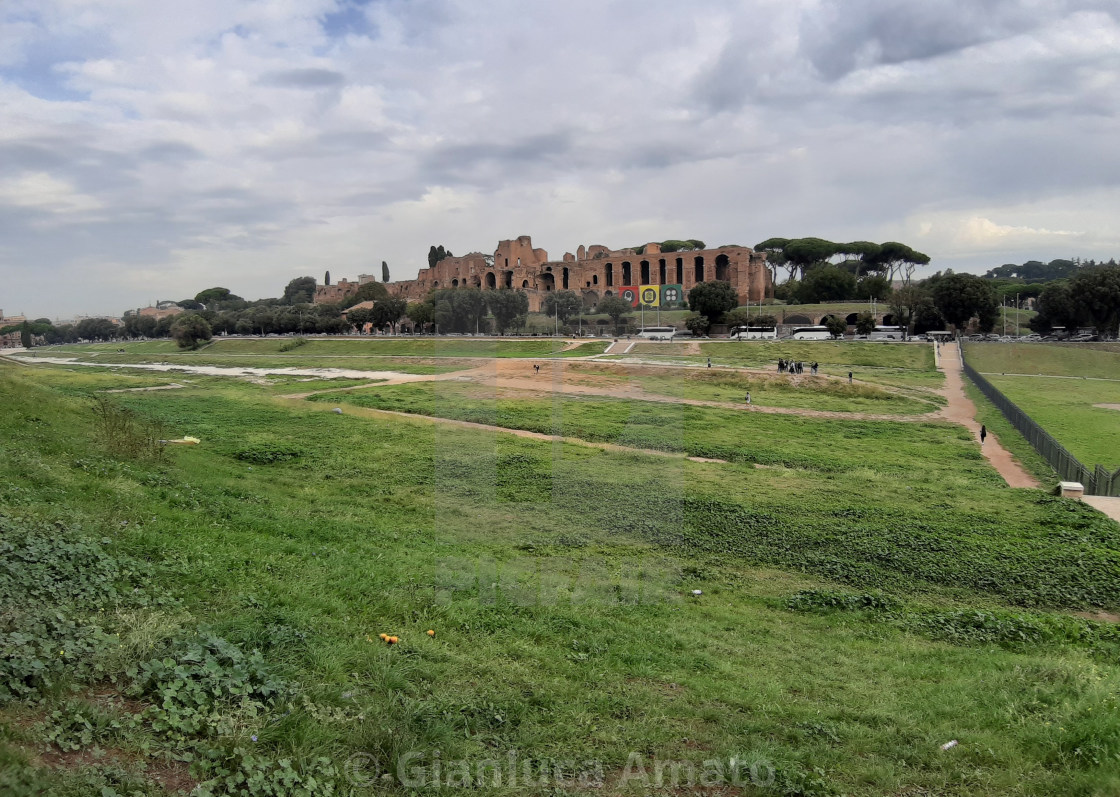 "Roma - Scorcio del Palatino dal Circo Massimo" stock image