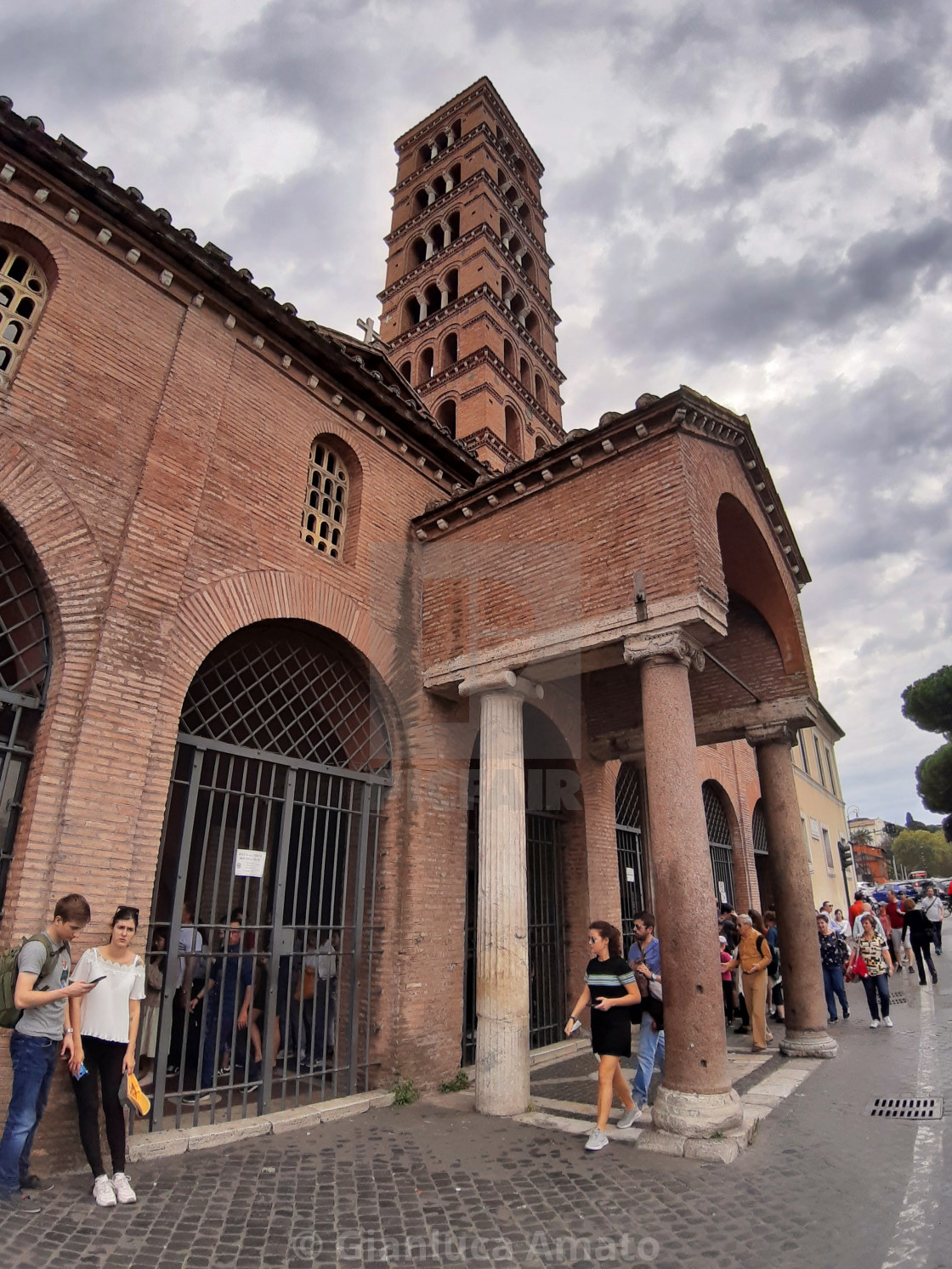 "Roma - Turisti in fila per la Bocca della Verità" stock image