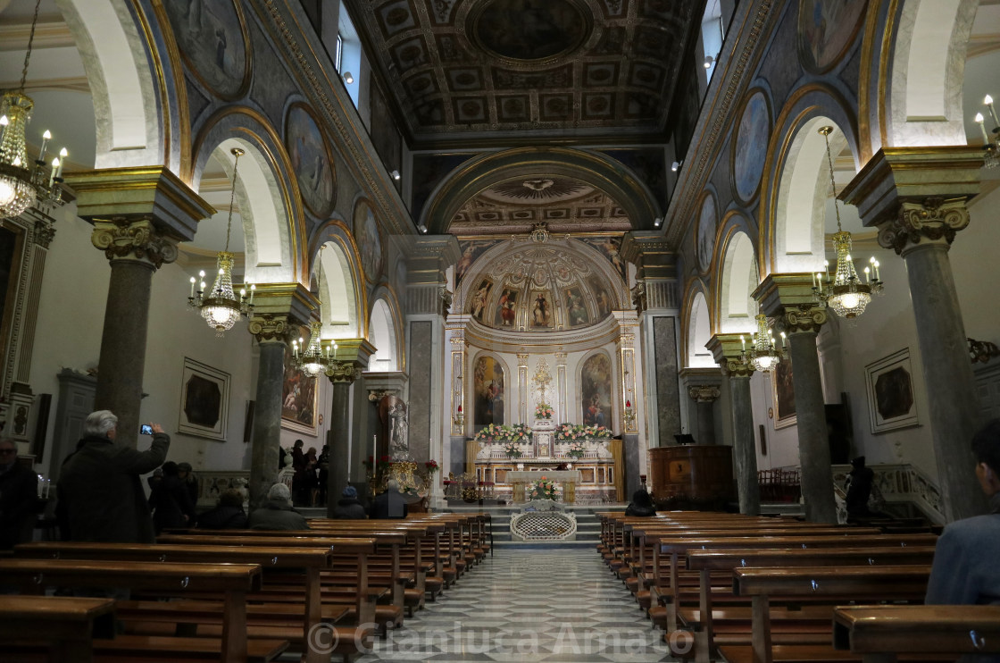 "Sorrento - Navata della Basilica di Sant'Antonino" stock image