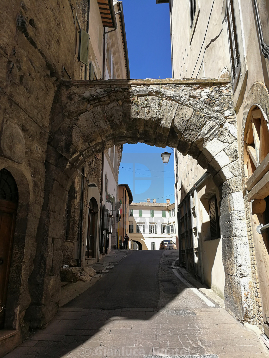 "Spoleto - Arco Monterone" stock image