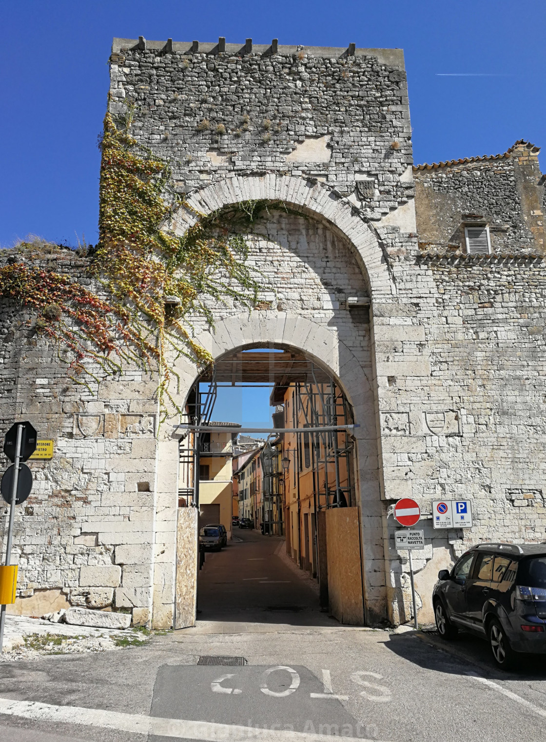 "Spoleto - Esterno di Porta Monterone" stock image