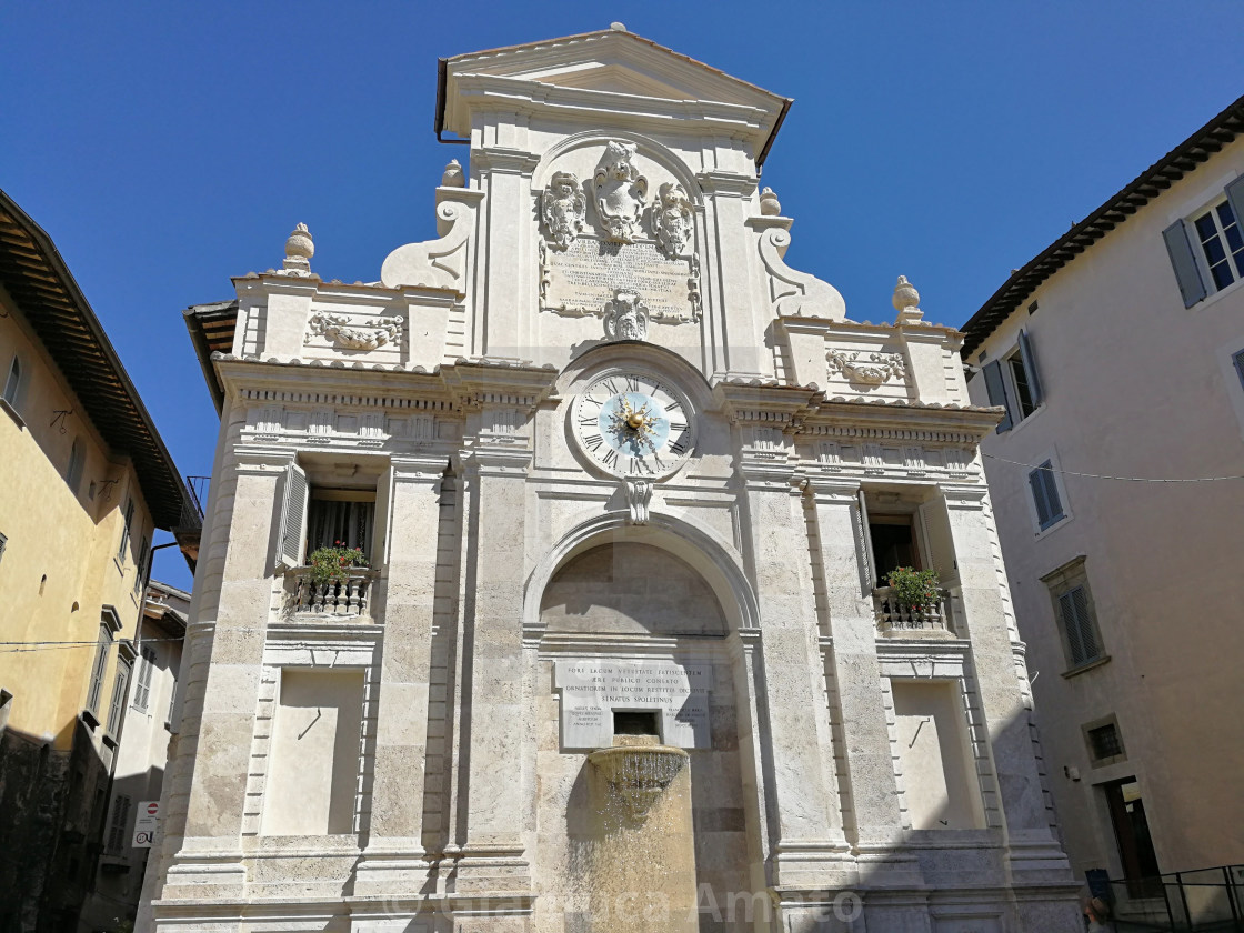 "Spoleto - Fontana dell'Orologio" stock image