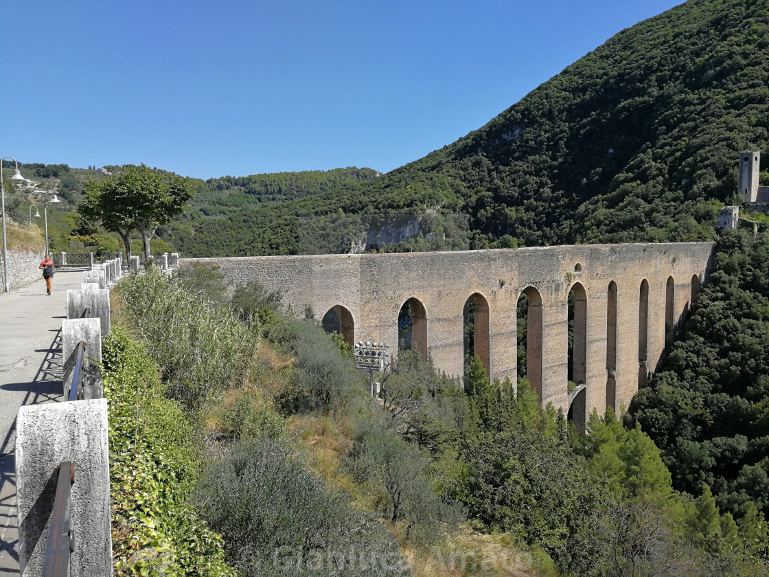 "Spoleto - Ponte delle Torri" stock image