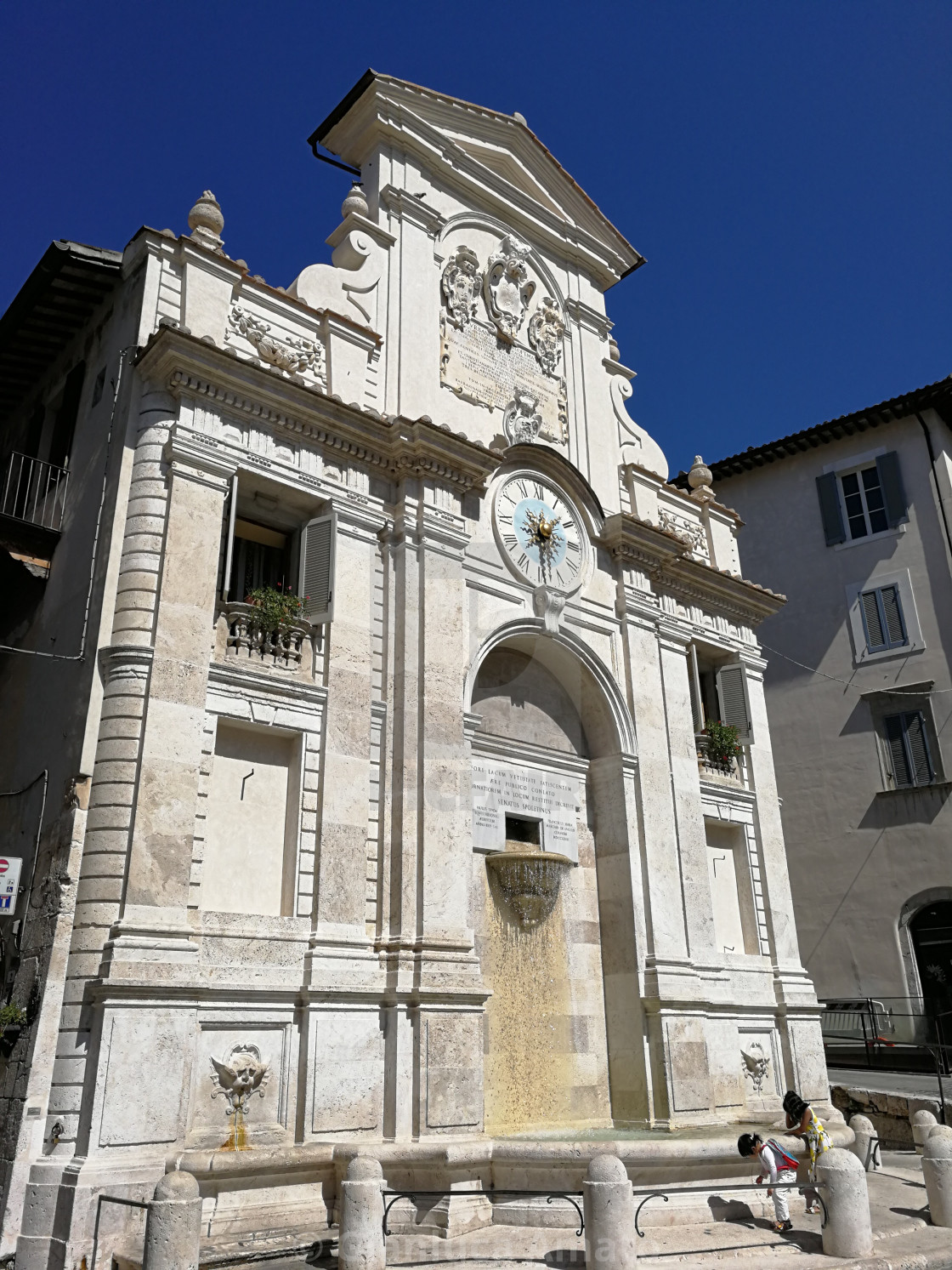 "Spoleto - Scorcio della Fontana con l'Orologio" stock image