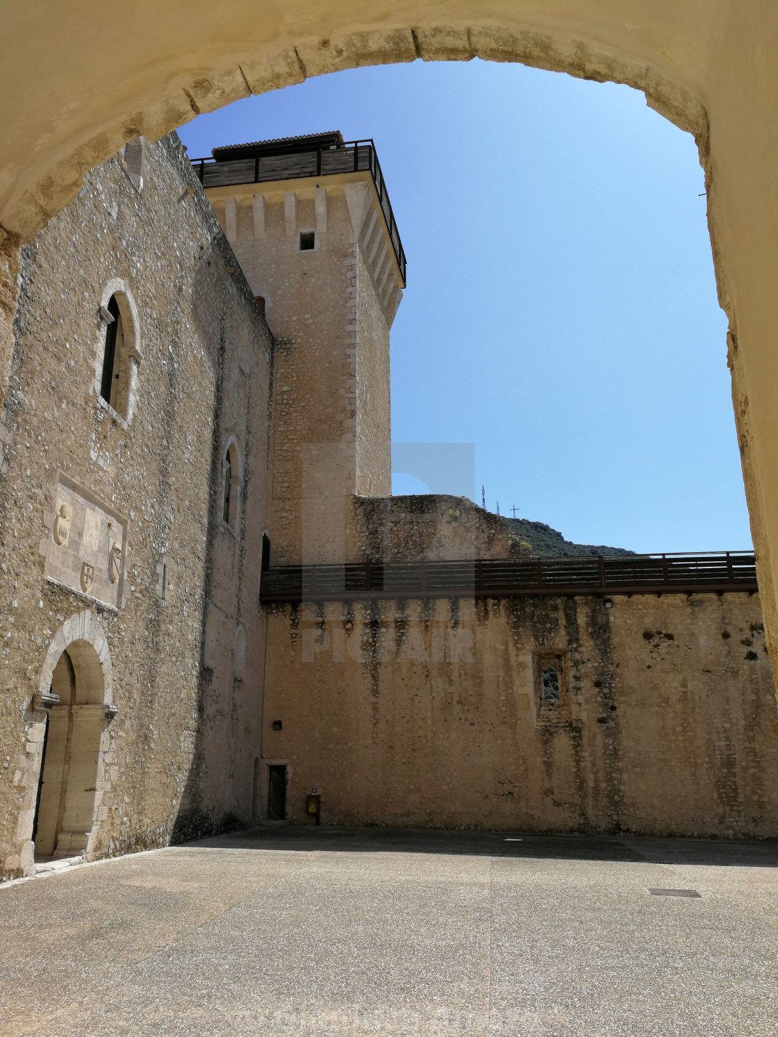 "Spoleto - Scorcio di una torre centrale dal Cortile delle Armi" stock image