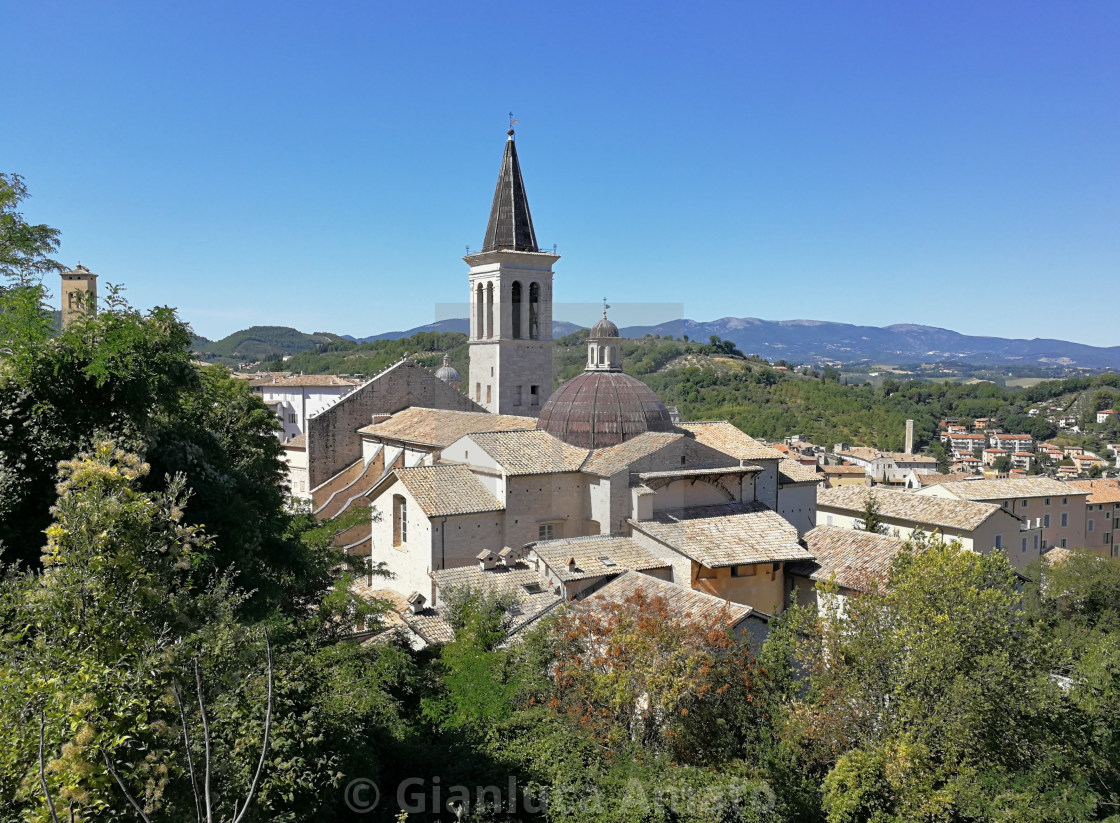 "Spoleto - Scorcio panoramico del Duomo" stock image