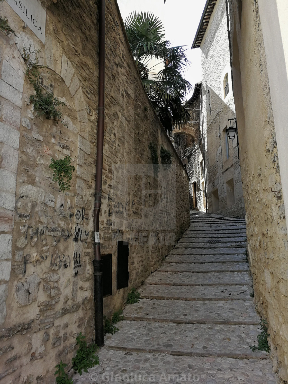 "Spoleto - Vicolo della Basilica" stock image