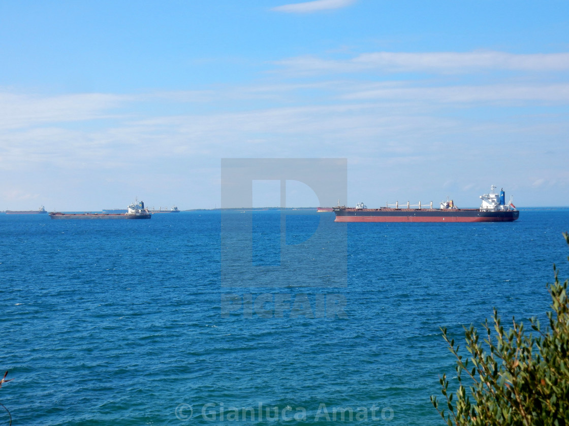 "Taranto - Petroliere nel Mar Grande" stock image