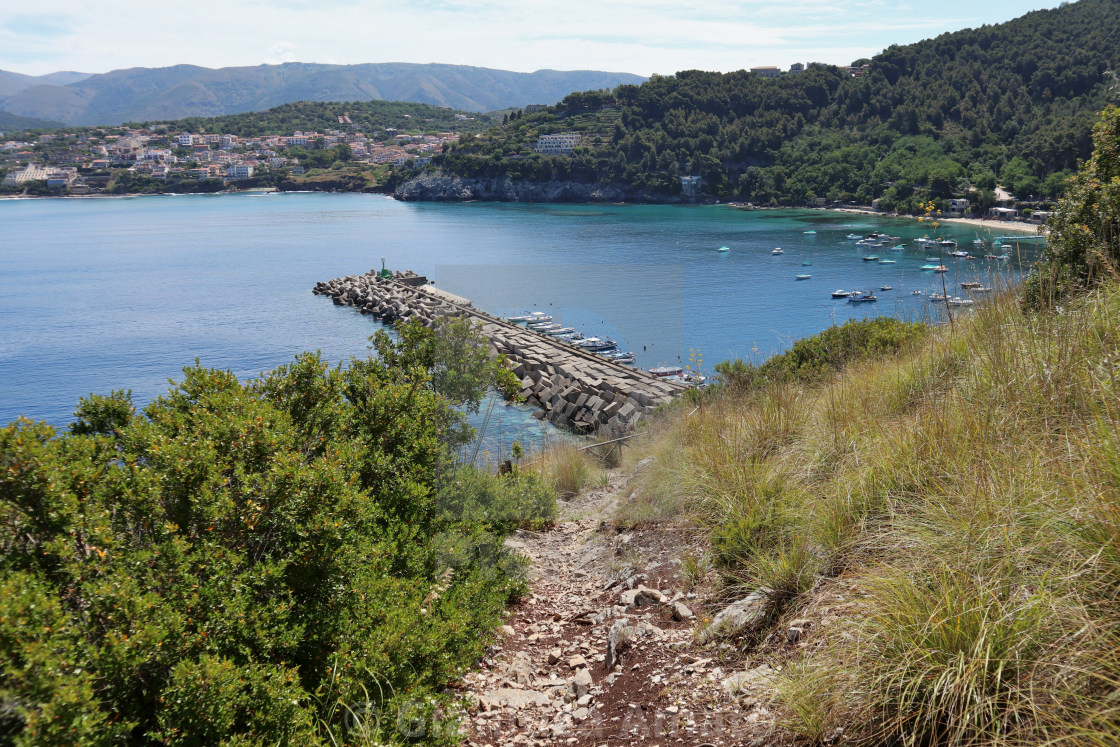 "Palinuro – Panorama del porto da Punta Fortino" stock image