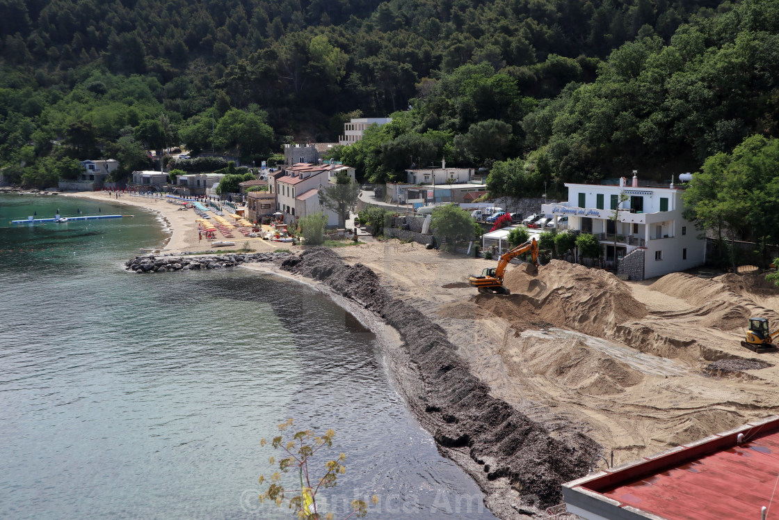 "Palinuro - Sistemazione della spiaggia del porto" stock image