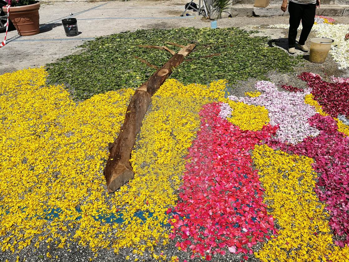 "Sant'Agata dei Goti - Allestimento dell'infiorata a San Menna" stock image