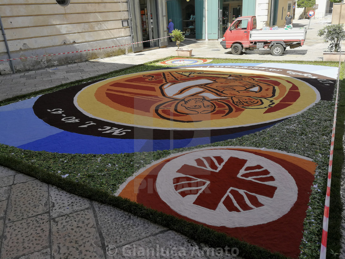 "Sant'Agata dei Goti - Infiorata in Piazza del Carmine" stock image