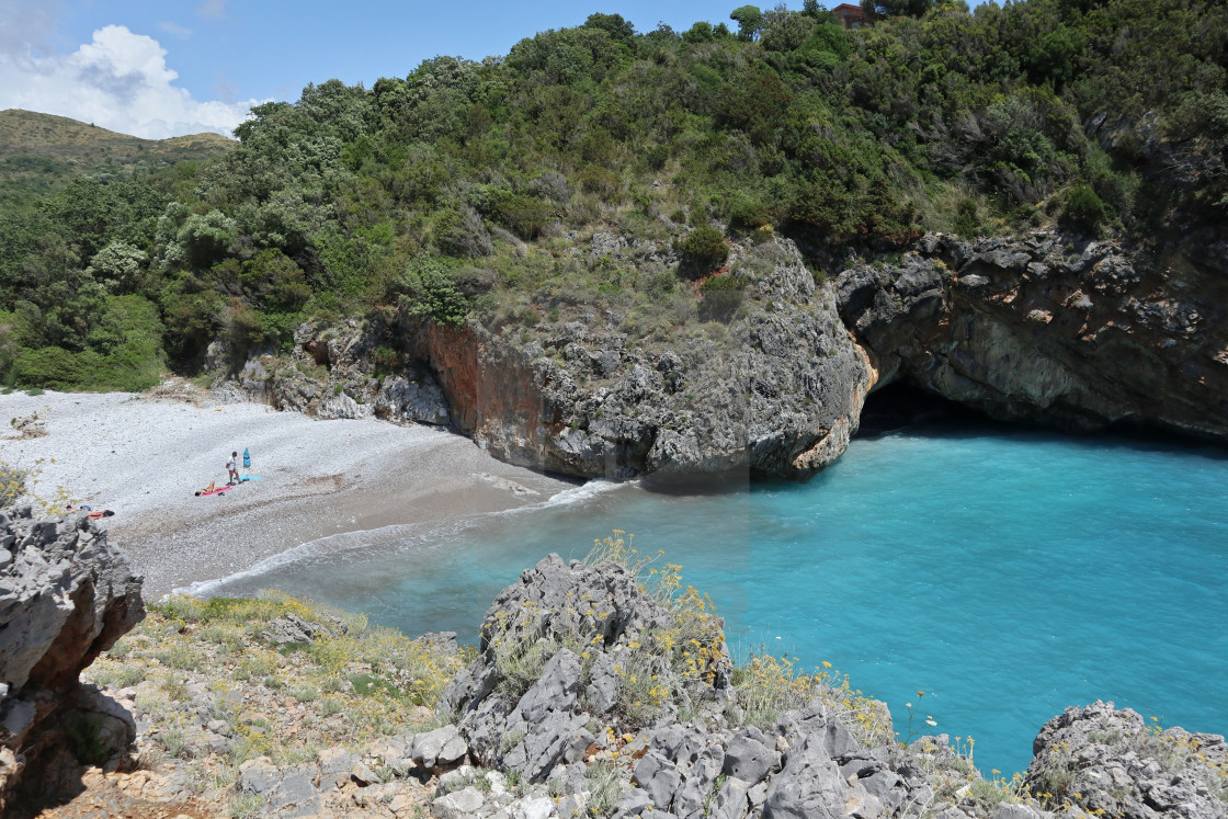 "Marina di Camerota - Cala Bianca dalla scogliera" stock image