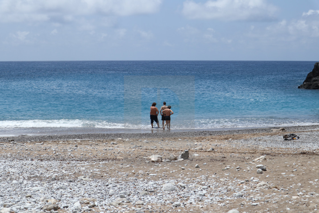 "Marina di Camerota - Amici sulla spiaggia di Pozzallo" stock image