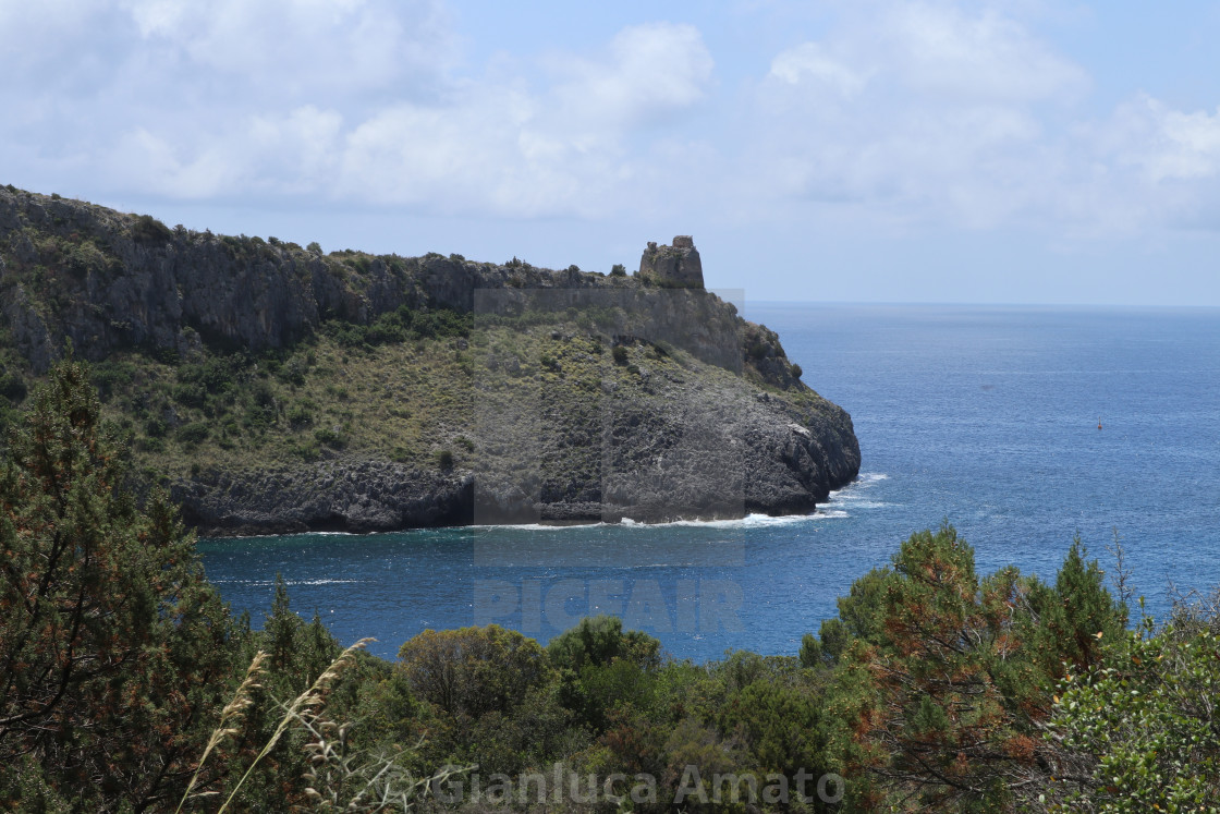 "Marina di Camerota - Torre di Cala Bianca dal sentiero" stock image