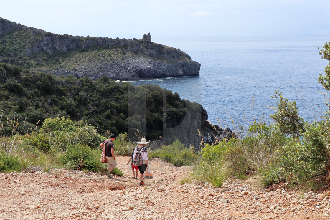 "Marina di Camerota - Turisti per Cala Pozzallo" stock image